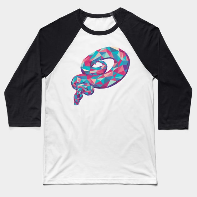 Geometric Soft Snake Baseball T-Shirt by polliadesign